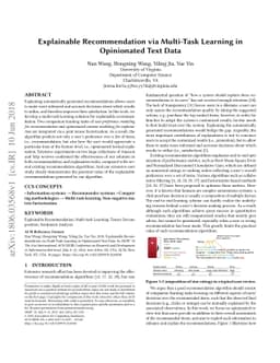 Explainable Recommendation via Multi-Task Learning in Opinionated Text
  Data
