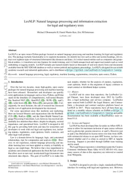 LexNLP: Natural language processing and information extraction for legal
  and regulatory texts