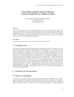 Conceptualizing Blockchains: Characteristics & Applications