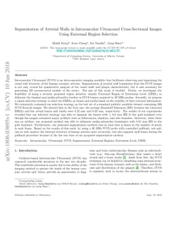 Segmentation of Arterial Walls in Intravascular Ultrasound
  Cross-Sectional Images Using Extremal Region Selection