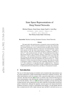 State Space Representations of Deep Neural Networks