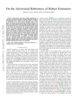 On the adversarial robustness of robust estimators
