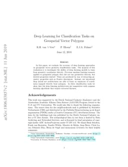 Deep Learning for Classification Tasks on Geospatial Vector Polygons