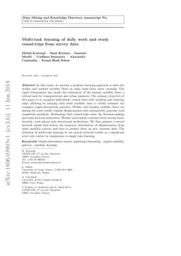 Multi-task learning of daily work and study round-trips from survey data