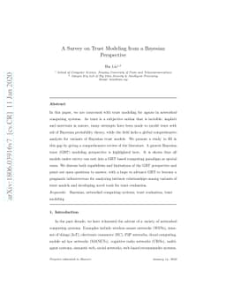 A Survey on Trust Modeling from a Bayesian Perspective