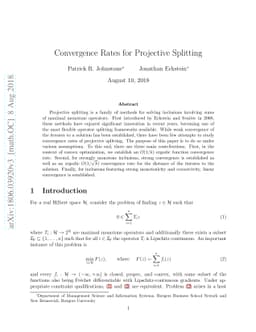 Convergence Rates for Projective Splitting
