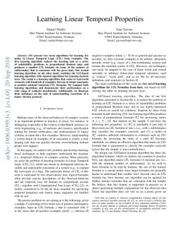 Learning Linear Temporal Properties