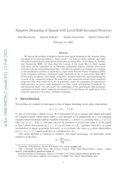 Adaptive Denoising of Signals with Local Shift-Invariant Structure