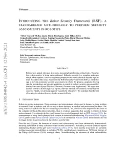 Introducing the Robot Security Framework (RSF), a standardized
  methodology to perform security assessments in robotics