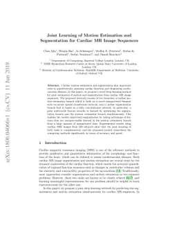 Joint Learning of Motion Estimation and Segmentation for Cardiac MR
  Image Sequences