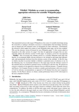 WikiRef: Wikilinks as a route to recommending appropriate references for
  scientific Wikipedia pages