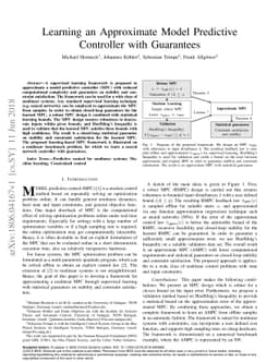 Learning an Approximate Model Predictive Controller with Guarantees