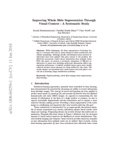 Improving Whole Slide Segmentation Through Visual Context - A Systematic
  Study