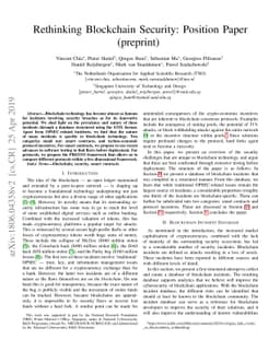 Rethinking Blockchain Security: Position Paper