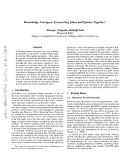 Knowledge Amalgam: Generating Jokes and Quotes Together
