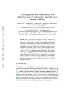Enhancing clinical MRI Perfusion maps with data-driven maps of
  complementary nature for lesion outcome prediction