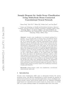 Sample Dropout for Audio Scene Classification Using Multi-Scale Dense
  Connected Convolutional Neural Network