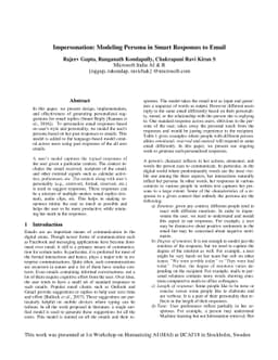 Impersonation: Modeling Persona in Smart Responses to Email