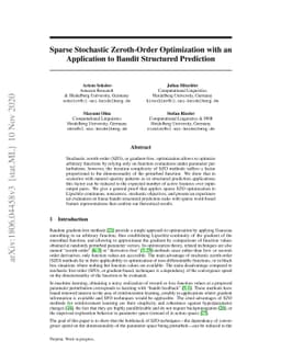 Sparse Stochastic Zeroth-Order Optimization with an Application to
  Bandit Structured Prediction
