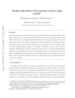 Trading algorithms with learning in latent alpha models