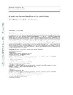 A review on distance based time series classification