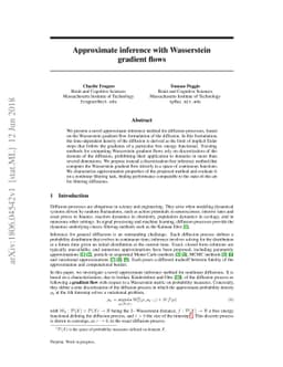 Approximate inference with Wasserstein gradient flows