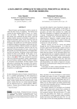A data-driven approach to mid-level perceptual musical feature modeling
