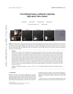 Convolutional sparse coding for capturing high speed video content