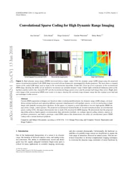 Convolutional Sparse Coding for High Dynamic Range Imaging