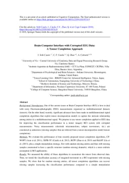 Brain-Computer Interface with Corrupted EEG Data: A Tensor Completion
  Approach