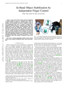 In-Hand Object Stabilization by Independent Finger Control