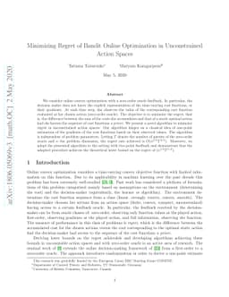 Minimizing Regret of Bandit Online Optimization in Unconstrained Action
  Spaces