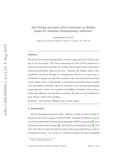 Introducing user-prescribed constraints in Markov chains for nonlinear
  dimensionality reduction