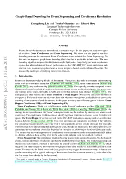 Graph-Based Decoding for Event Sequencing and Coreference Resolution