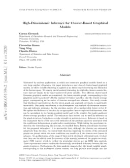 High-Dimensional Inference for Cluster-Based Graphical Models