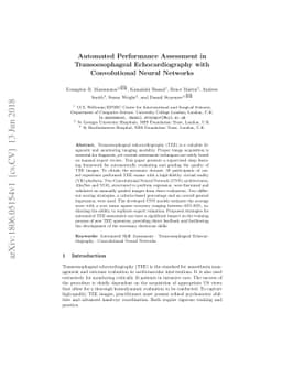 Automated Performance Assessment in Transoesophageal Echocardiography
  with Convolutional Neural Networks