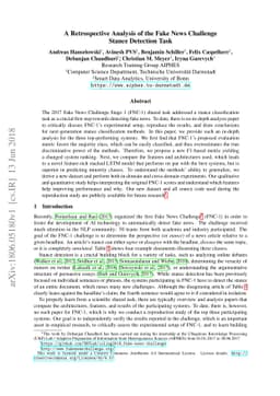 A Retrospective Analysis of the Fake News Challenge Stance Detection
  Task