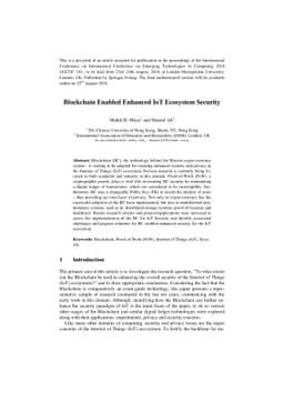 Blockchain Enabled Enhanced IoT Ecosystem Security