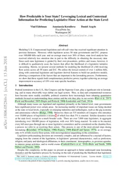 How Predictable is Your State? Leveraging Lexical and Contextual
  Information for Predicting Legislative Floor Action at the State Level