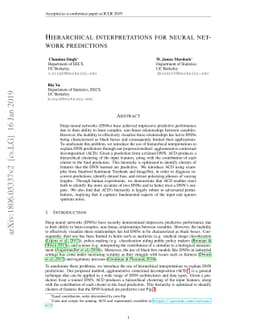 Hierarchical interpretations for neural network predictions