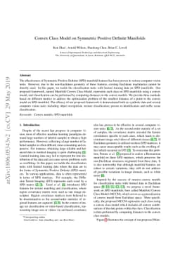Convex Class Model on Symmetric Positive Definite Manifolds