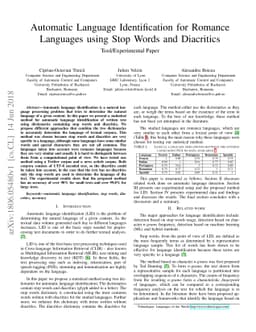Automatic Language Identification for Romance Languages using Stop Words
  and Diacritics