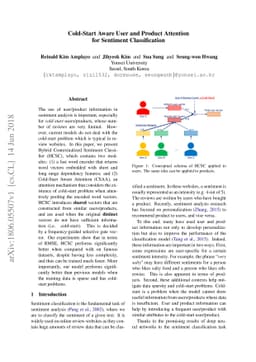 Cold-Start Aware User and Product Attention for Sentiment Classification