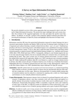 A Survey on Open Information Extraction