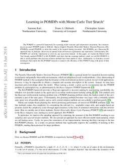 Learning in POMDPs with Monte Carlo Tree Search