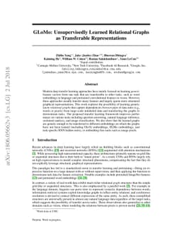 GLoMo: Unsupervisedly Learned Relational Graphs as Transferable
  Representations
