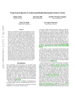 Using Search Queries to Understand Health Information Needs in Africa
