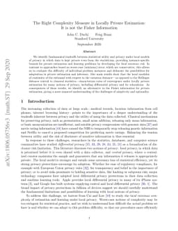 The Right Complexity Measure in Locally Private Estimation: It is not
  the Fisher Information