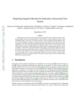 Surprising Negative Results for Generative Adversarial Tree Search