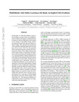 BubbleRank: Safe Online Learning to Re-Rank via Implicit Click Feedback